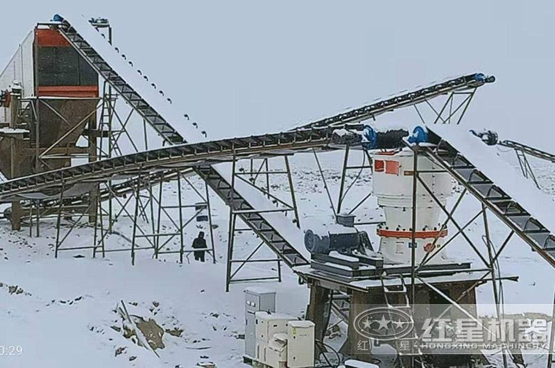 圓錐破制砂現(xiàn)場